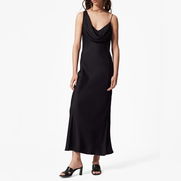ariah cowl draped midi dress nicholas NICHOLAS Ariah Cowl Draped Midi Dress in Clear Blue